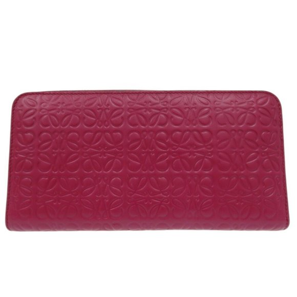 Like new LOEWE Repeat Anagram Round Wallet 261850, long wallet in magenta lea... - Picture 4 of 9